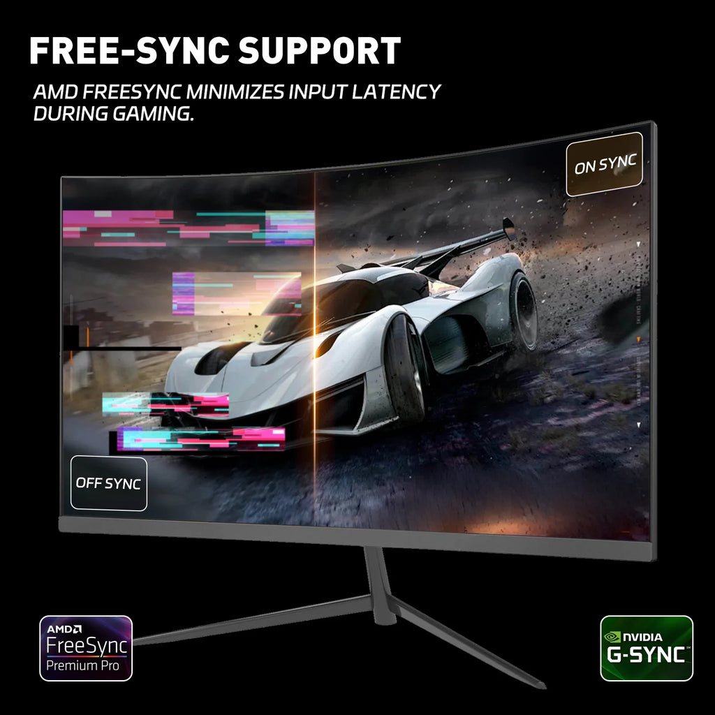 24 Inch Curved Gaming Monitor 180Hz 1Ms FHD 1080P | HDMI DP Freesync Eye Care
