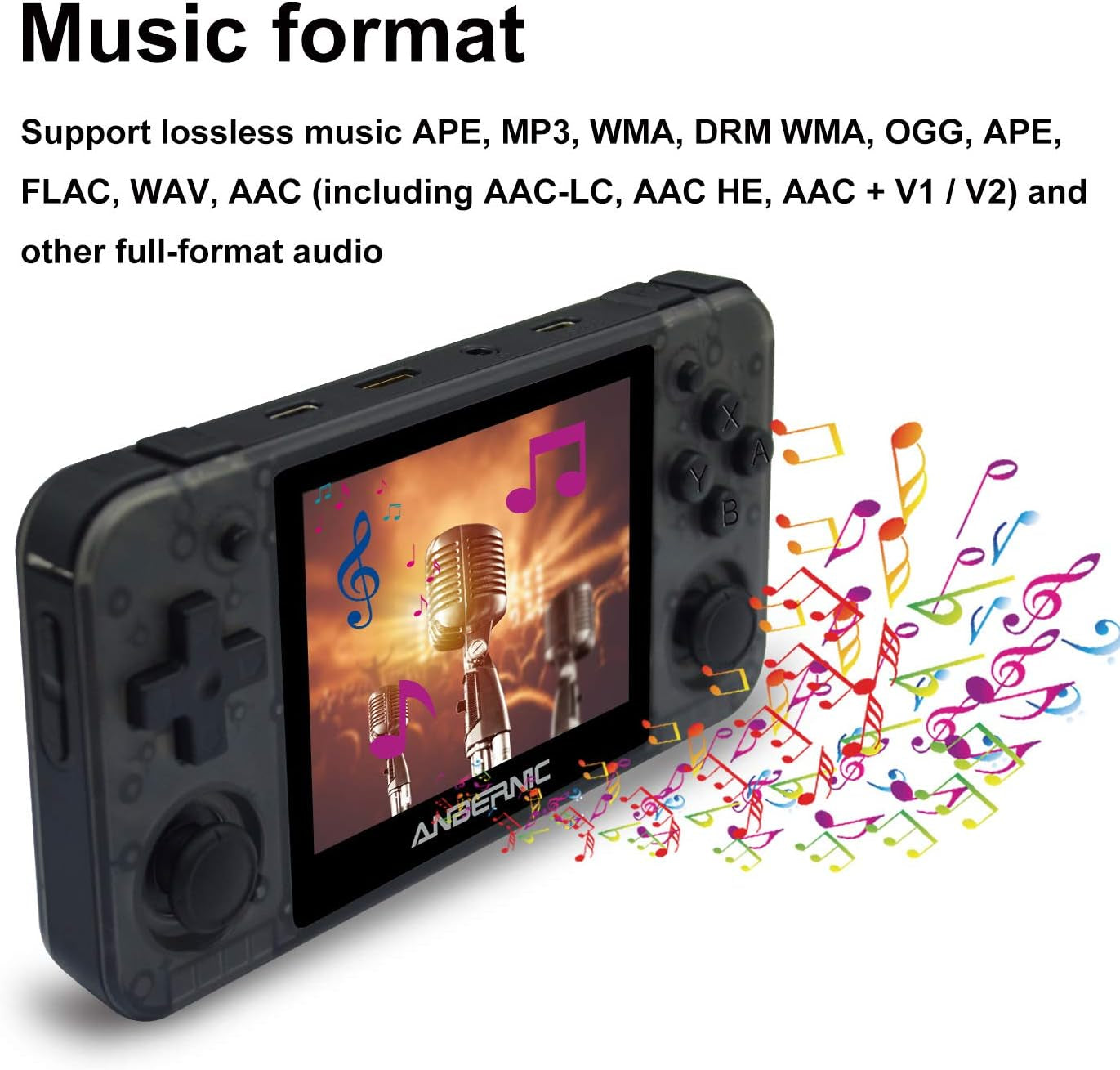 RG350P Handheld Game Console,Plug & Play Video Games with 32G TF Card 2500 Classic Games, Portable Game Console 3.5 Inch HD Screen Supports HDMI Output, Black Transparent